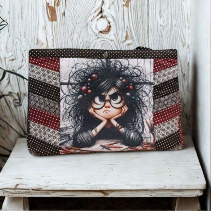 Sac patchwork "Je boude 35 x 25"
