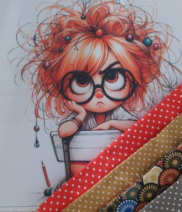 Sac patchwork "Je boude 35 x 25"