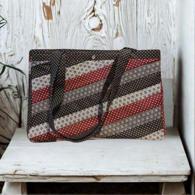 Sac patchwork "Je boude 35 x 25"