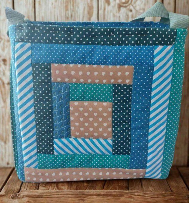 Sac patchwork "Je boude 35 x 35"