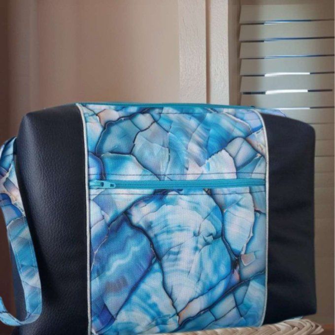Trousse marbré bleu